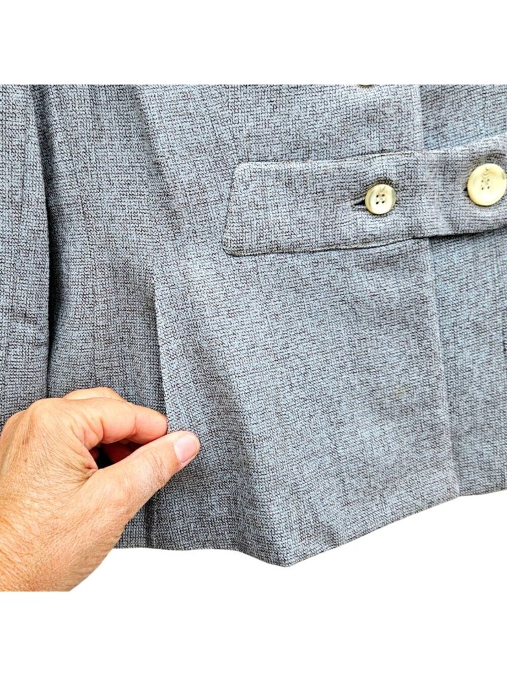 Vintage 30s 40s Gray Wool Hourglass Jacket Union Label Medium Vintage 26" Waist - Picture 11 of 16